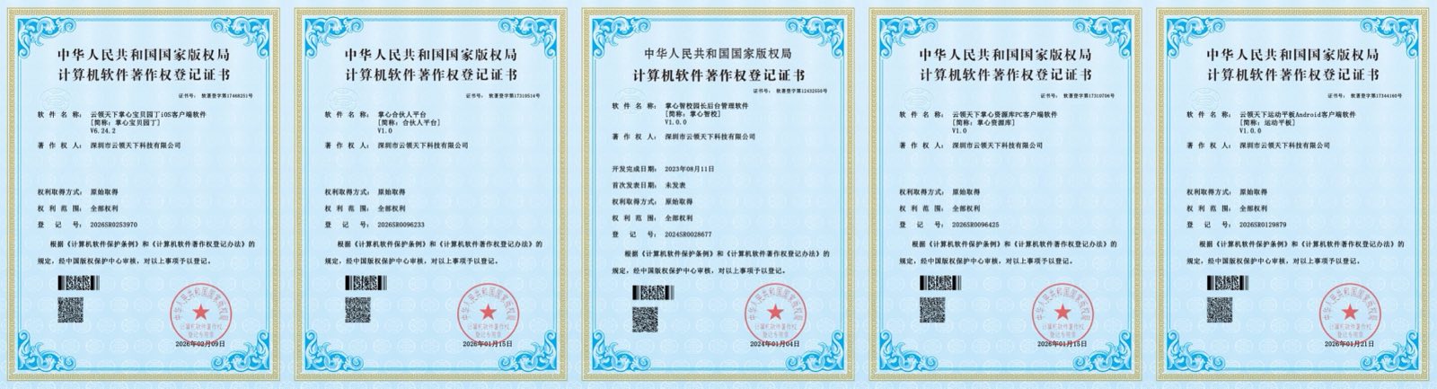 掌心宝贝软件著作权汇总图